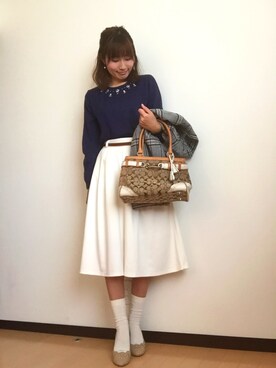 「a.v.v（アーヴェヴェ）のアイテム（その他アウター）」を使った、しいちゃんさん（レディース・154cm）の冬コーディネート