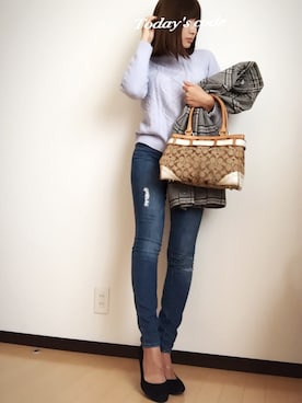 「a.v.v（アーヴェヴェ）のアイテム（その他アウター）」を使った、しいちゃんさん（レディース・154cm）の冬コーディネート
