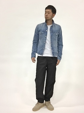 「青×白」｜「アイテム（ブルゾン）」を使った、kijiさん（メンズ・180cm）の春コーディネート