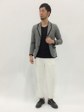 「EDWIN」｜「アイテム（その他シューズ）」を使った、kijiさん（メンズ・180cm）の春コーディネート