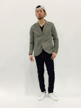 「BEN DAVIS/PROJECT LINE（ベンデイビスプロジェクトライン）のアイテム（デニムジャケット）」を使った、kijiさん（メンズ・180cm）の春コーディネート