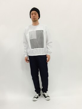 「unrelaxing（アンリラクシング）のアイテム（スウェット）」を使った、kijiさん（メンズ・180cm）の春コーディネート