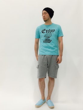 「wjk（ダヴルジェイケイ）のアイテム（帽子）」を使った、kijiさん（メンズ・180cm）の春コーディネート