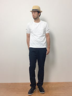 「TYPE BLUE（タイプブルー）のアイテム（帽子）」を使った、kijiさん（メンズ・180cm）の夏コーディネート