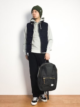 「URBAN RESEARCH Sonny Label（アーバンリサーチサニーレーベル）のアイテム（ニットキャップ/ビーニー）」を使った、kijiさん（メンズ・180cm）の秋コーディネート