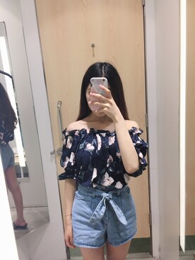「LILY BROWN（リリーブラウン）のアイテム（カーゴパンツ）」を使った、sharonさん（レディース・160cm）の夏コーディネート