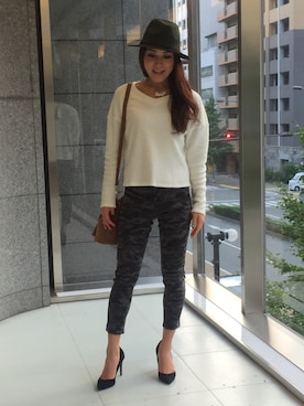 「BDONNA（ビドンナ）のアイテム（帽子）」を使った、ismさん（レディース・167cm）の秋コーディネート