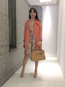 「アイテム（ワンピース、ピンク系）」を使った、ismさん（レディース・170cm）の冬コーディネート