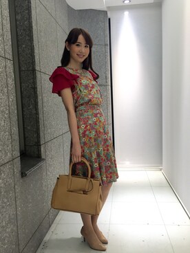 「花柄 スカート」｜「アイテム（スカート）」を使った、ismさん（レディース・170cm）の冬コーディネート