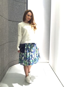 「花柄 スカート」｜ismさん（レディース・160cm）の冬コーディネート