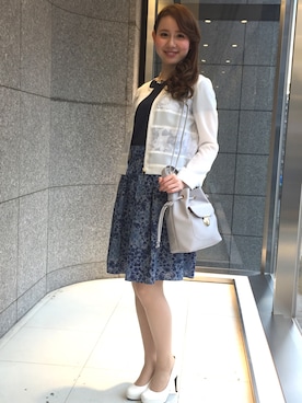 「アイテム（ノーカラージャケット）」を使った、ismさん（レディース・170cm）の春コーディネート