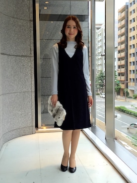 「アイテム（ジャンパースカート）」を使った、ismさん（レディース・170cm）の秋コーディネート