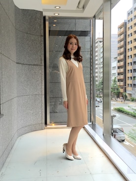 「アイテム（ジャンパースカート）」を使った、ismさん（レディース・170cm）の秋コーディネート