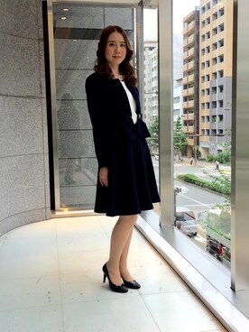 「アイテム（ノーカラージャケット）」を使った、ismさん（レディース・170cm）の秋コーディネート