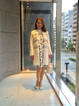 「アイテム（ステンカラーコート、ホワイト系）」を使った、ismさん（レディース・170cm）の秋コーディネート