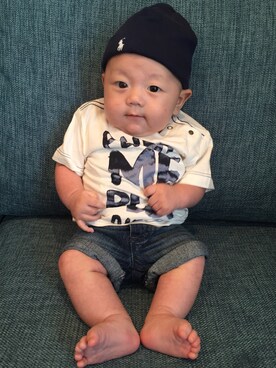 「DIESEL KIDS」｜SHINMさん（キッズ・60cm）の夏コーディネート