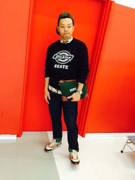 「BLUE WAY（ブルーウェイ）のアイテム（デニムパンツ）」を使った、Tsukasa☺︎さん（メンズ・172cm）の秋コーディネート