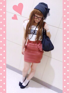 「COCO DEAL（ココディール）のアイテム（帽子）」を使った、＊.momo.＊さん（レディース・153cm）の夏コーディネート