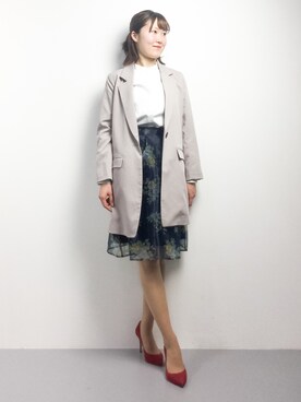 「archives（アルシーヴ）のアイテム（チェスターコート）」を使った、まるさん（レディース・161cm）の冬コーディネート
