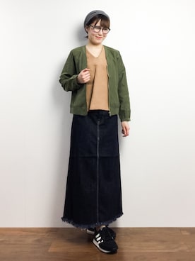 「RAY CASSIN（レイカズン）のアイテム（MA-1）」を使った、まるさん（レディース・161cm）の春コーディネート