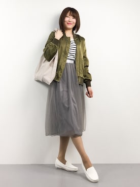 「STYLE DELI（スタイルデリ）のアイテム（テーラードジャケット）」を使った、まるさん（レディース・161cm）の春コーディネート