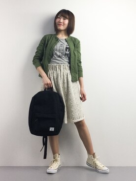 「Herschel Supply（ハーシェルサプライ）のアイテム」を使った、まるさん（レディース・161cm）の春コーディネート