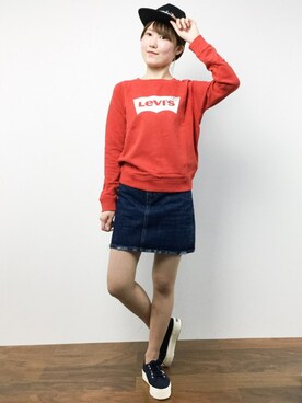 「Levi's（リーバイス）のアイテム（スカート）」を使った、まるさん（レディース・161cm）の春コーディネート