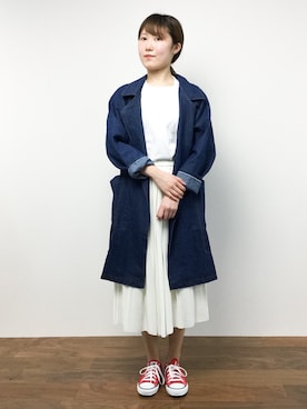 「Luz Llena (NEY)（ラズレナニー）のアイテム（ジャケット/アウター）」を使った、まるさん（レディース・161cm）の春コーディネート
