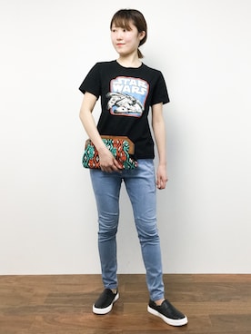 「NE QUITTEZ PAS!（ヌキテパ）のアイテム（バッグ）」を使った、まるさん（レディース・161cm）の春コーディネート