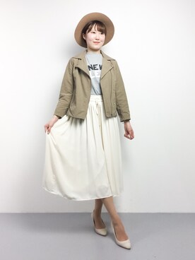 「Ray BEAMS（レイビームス）のアイテム（ブルゾン）」を使った、まるさん（レディース・161cm）の春コーディネート