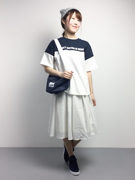 「UP START（アップスタート）のアイテム」を使った、まるさん（レディース・161cm）の春コーディネート