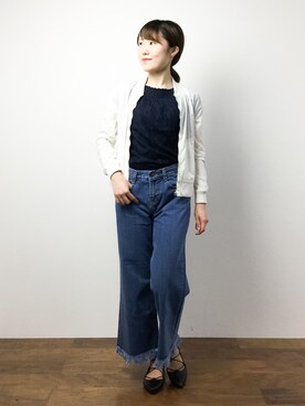「green label relaxing（グリーンレーベルリラクシング）のアイテム（MA-1）」を使った、まるさん（レディース・161cm）の春コーディネート