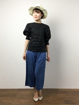 まるさんの「IENA×Naoko Tsuji  Linenデザイン スリーブトップス◆」を使ったコーディネート