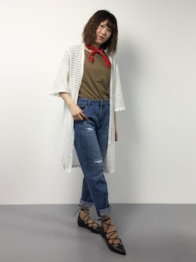「UP START（アップスタート）のアイテム」を使った、まるさん（レディース・161cm）の春コーディネート