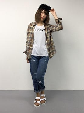 「UP START（アップスタート）のアイテム」を使った、まるさん（レディース・161cm）の春コーディネート