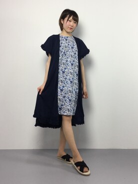 「チャイハネ（チャイハネ）のアイテム（カーディガン/ボレロ）」を使った、まるさん（レディース・161cm）の春コーディネート