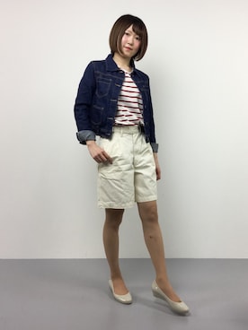「Burner（バーナー）のアイテム（ジャケット/アウター）」を使った、まるさん（レディース・161cm）の春コーディネート