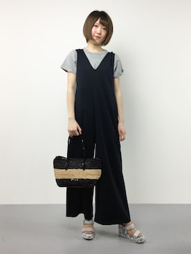 「titivate（ティティベイト）のアイテム（つなぎ/オールインワン）」を使った、まるさん（レディース・161cm）の春コーディネート