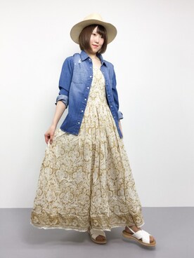 「rienda（リエンダ）のアイテム（その他アウター）」を使った、まるさん（レディース・161cm）の春コーディネート