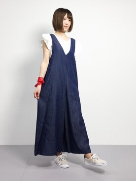 「URBAN RESEARCH Sonny Label（アーバンリサーチサニーレーベル）のアイテム（つなぎ/オールインワン）」を使った、まるさん（レディース・161cm）の春コーディネート