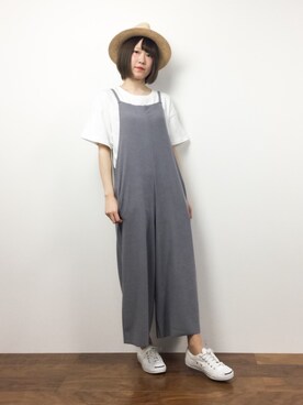 「Factor=（ファクターイコール）のアイテム（オールインワン・サロペット）」を使った、まるさん（レディース・161cm）の夏コーディネート