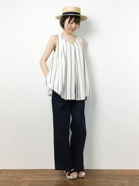 「ILIMA（イリマ）のアイテム（サンダル）」を使った、まるさん（レディース・161cm）の夏コーディネート