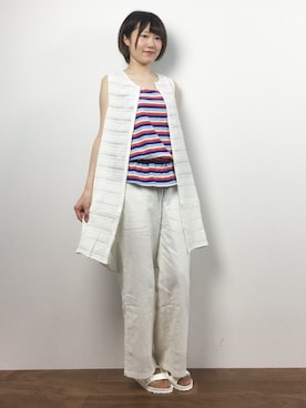 「une nana cool（ウンナナクール）のアイテム」を使った、まるさん（レディース・161cm）の夏コーディネート