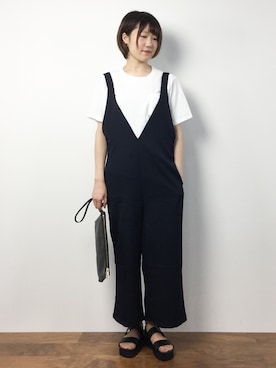 「Ameri（アメリ）のアイテム（オールインワン・サロペット）」を使った、まるさん（レディース・161cm）の夏コーディネート