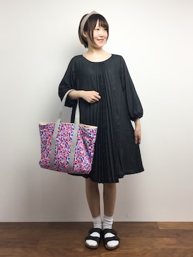 「TOPKAPI（トプカピ）のアイテム（トートバッグ）」を使った、まるさん（レディース・161cm）の夏コーディネート