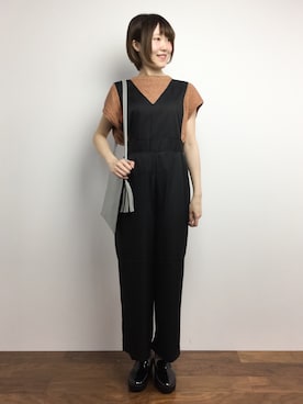 「ANAP（アナップ）のアイテム（オールインワン・サロペット）」を使った、まるさん（レディース・161cm）の夏コーディネート