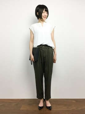 「ivory court（アイボリーコート）のアイテム（デニムパンツ）」を使った、まるさん（レディース・161cm）の夏コーディネート