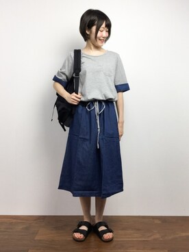 「wdl.（ワームデザインラボ）のアイテム」を使った、まるさん（レディース・161cm）の夏コーディネート