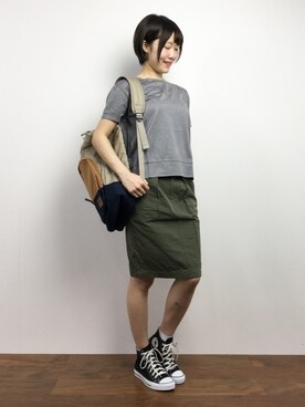 「Johnbull Private labo（ジョンブルプライベートラボ）のアイテム（スカート）」を使った、まるさん（レディース・161cm）の夏コーディネート