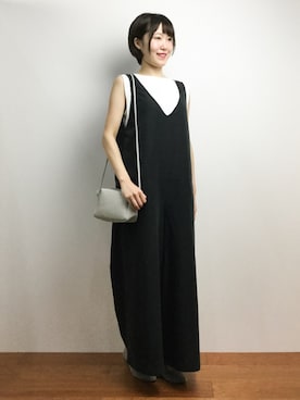 「おとなコーデ」｜「アイテム（つなぎ/オールインワン）」を使った、まるさん（レディース・161cm）の夏コーディネート